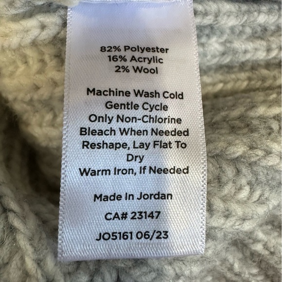 Talbot's 1/4 Zip High Neck Cream Gray Ombre Rib Knit Soft Winter Sweater Size XL - Picture 5 of 5